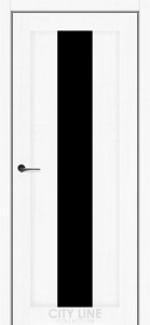 Дуб білий/Чорне скло